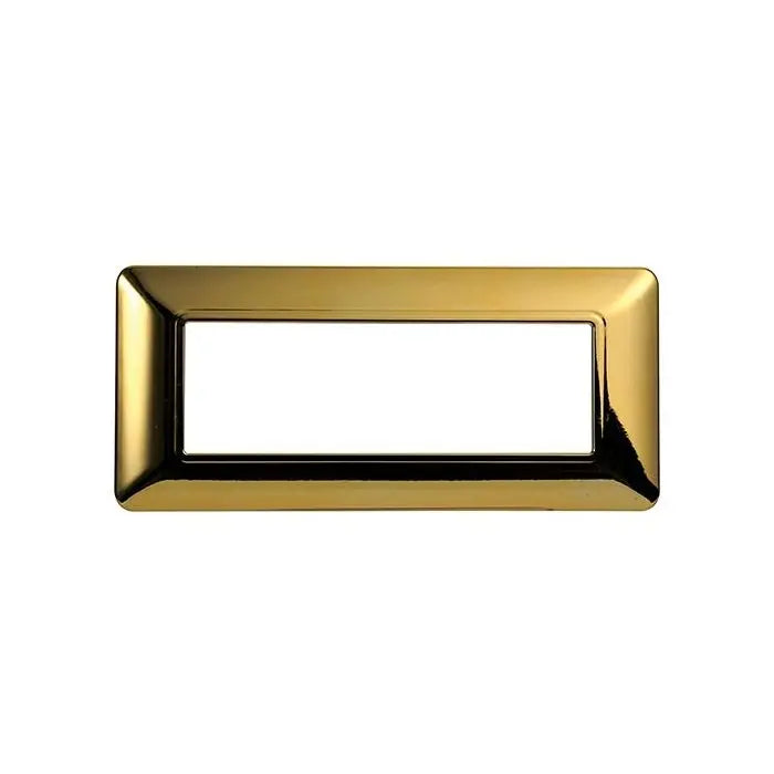 Placca compatibile Bticino Matix 6 moduli plastica colore oro lucido