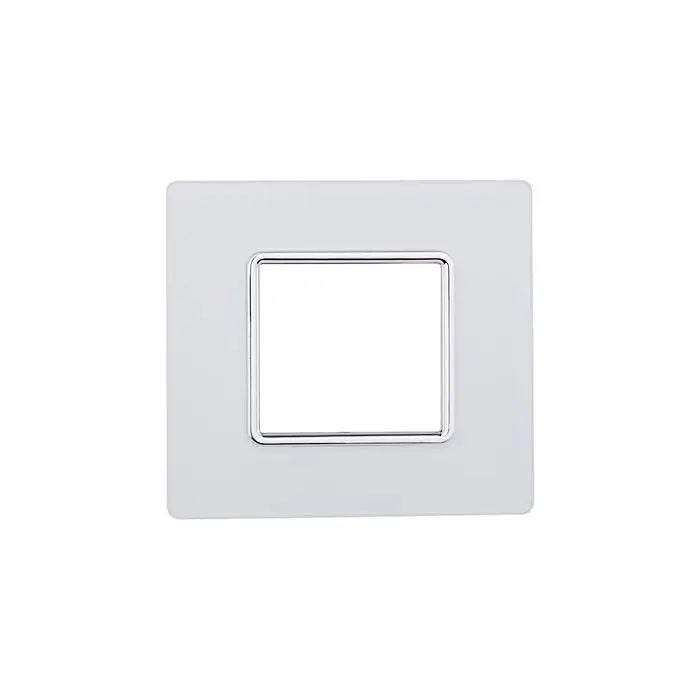Placca compatibile Bticino Matix 2 moduli vetro colore bianco