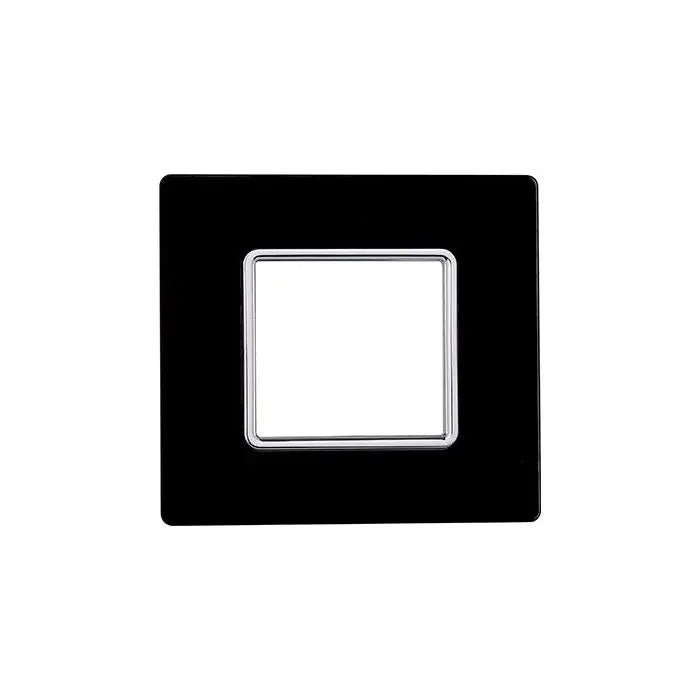 Placca compatibile Bticino Matix 2 moduli vetro colore nero