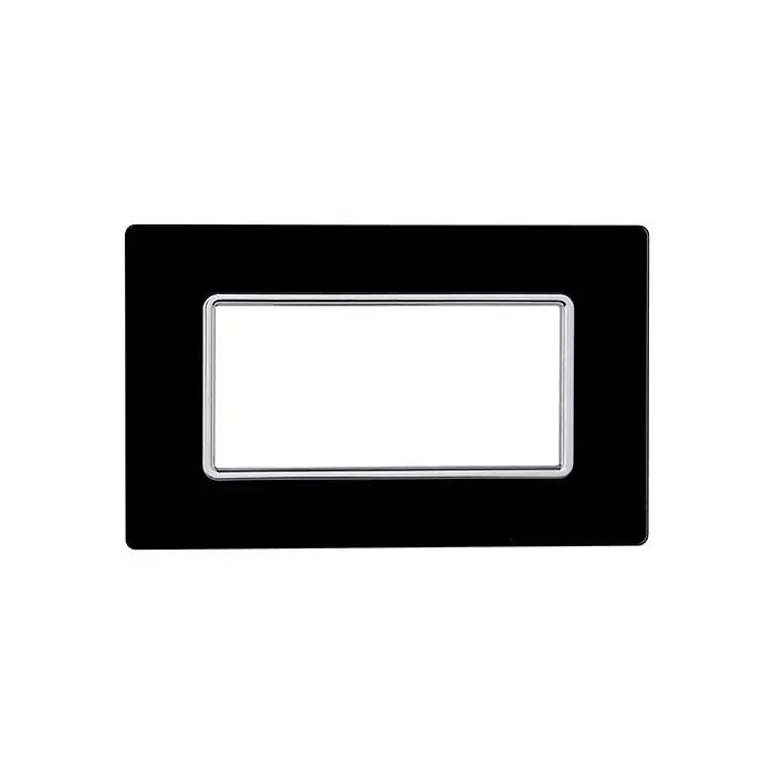 Placca compatibile Bticino Matix 4 moduli vetro colore nero