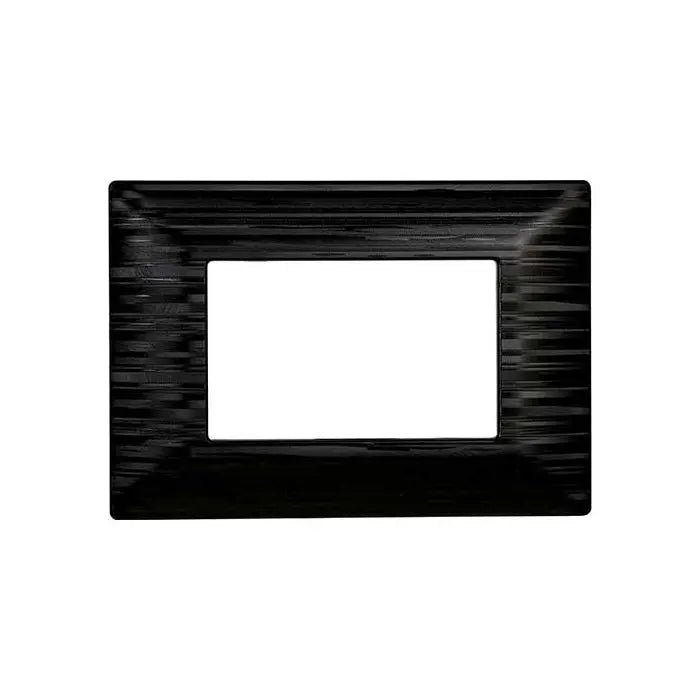 Placca compatibile Bticino Matix 3 moduli plastica colore nero satinato