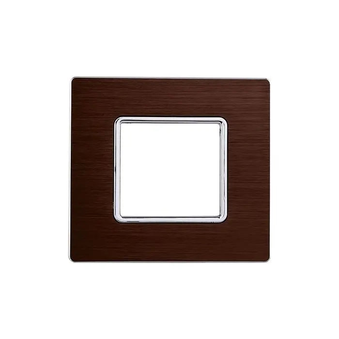 Placca compatibile Bticino Matix 2 moduli alluminio colore bronzo satinato