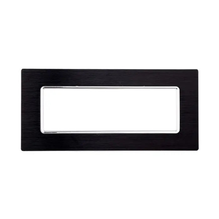 ETTROIT MT86602 Placca in alluminio 6P Colore Nero Compatibile Con Bticino Matix